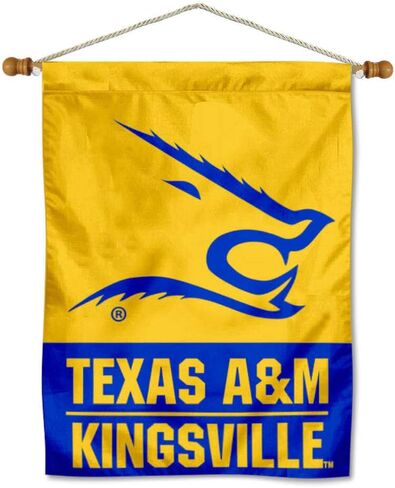 College Flags & Banners Co. TAMU Kingsville Javelinas House Flag and Wood Banner Pole Set in Kuwait