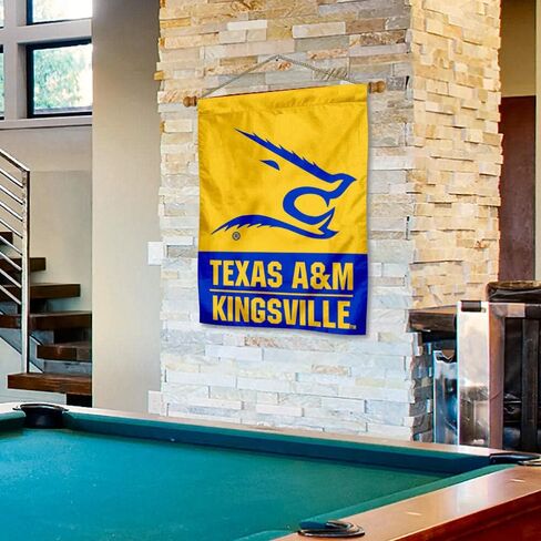College Flags & Banners Co. TAMU Kingsville Javelinas House Flag and Wood Banner Pole Set in Kuwait