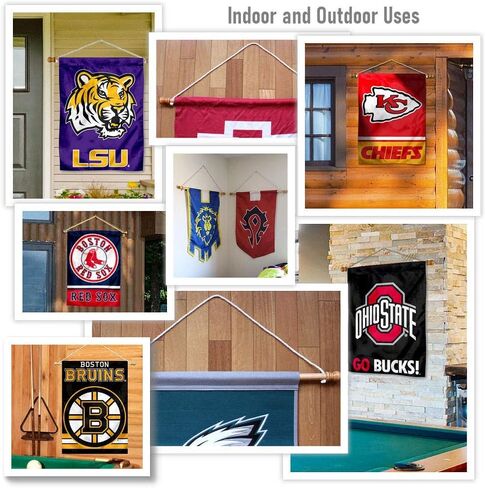 College Flags & Banners Co. TAMU Kingsville Javelinas House Flag and Wood Banner Pole Set in Kuwait