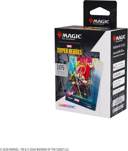 Gamegenic Magic: The Gathering Marvel Super Heroes أكمام فنية ممتازة - أكمام بطاقات Loki/Doctor Doom، 105 واقيات سطح TCG مزخرفة لبطاقات MTG والبطاقات القياسية in Kuwait