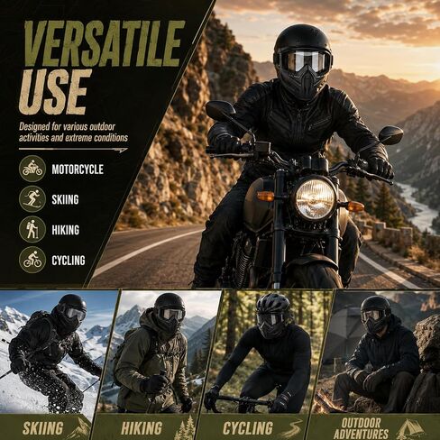 Detachable Full Face Goggle Mask, Outdoor Protection Anti-Fog UV-Resistant Full Face Dust Mask for Riding, Grass Cutting and Welding (Transparent) in Kuwait