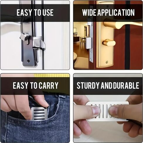 Portable Travel Door Lock - Stainless Steel No-Drill Door Security Lock for Hotels, Travel & Home Safety in Saudi Arabia