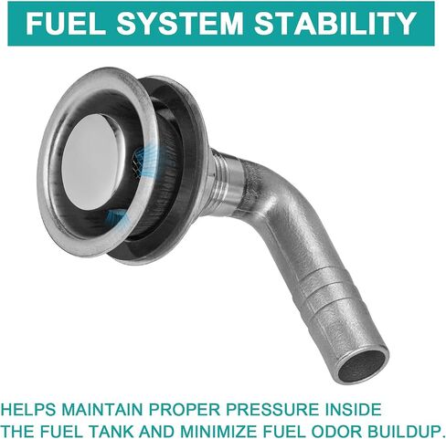 316 Stainless Steel 90-Degree Boat Fuel Tank Vent, Fits 5/8 Inch Hose, Marine Gas Vent with Gasket, Lock Nut, and Protective Cap in Kuwait