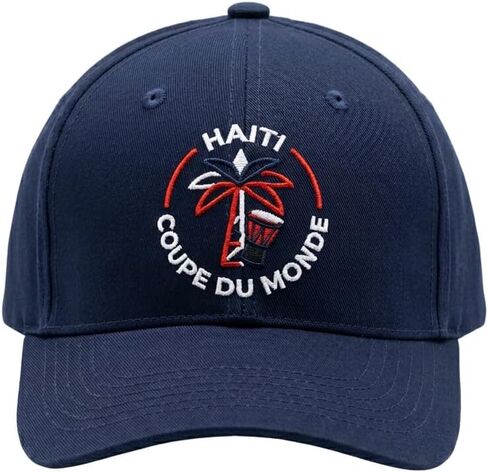 Haiti Soccer Cup 2026 “Coupe du Monde" Embroidered Baseball Cap–Unisex Navy Blue Haitian Soccer Hat Adjustable 6-Panel Cotton in Kuwait