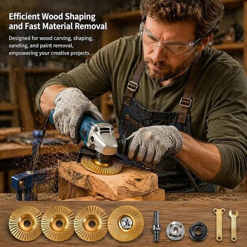 8-Piece Tungsten Carbide Wheel Set, Angle Grinder Polishing Pad & Grinding Discs, Heavy Duty Wood Carving Disc for Grinding, Shaping, Sanding, Abrasive Wheels for Woodworking in Kuwait