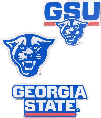 مغناطيس أكريليك من جامعة ولاية جورجيا الصحراوية، 3 قطع من تصميم زخرفي GSU Panthers مرخص رسميًا (مجموعة المغناطيس A) in Kuwait