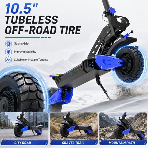 RD2 5000W Electric Scooter for Adults, Dual Motor, Up to 50 MPH | 60V 25Ah Battery, 55 Mile Max Range, Dual Suspension, Hydraulic Brakes, NFC Unlocking & APP Control in Kuwait