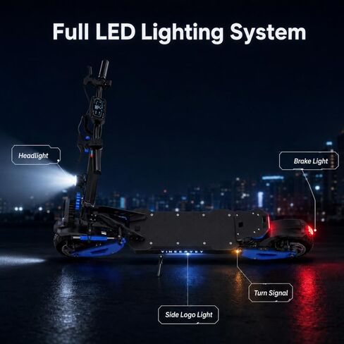 RD2 5000W Electric Scooter for Adults, Dual Motor, Up to 50 MPH | 60V 25Ah Battery, 55 Mile Max Range, Dual Suspension, Hydraulic Brakes, NFC Unlocking & APP Control in Kuwait