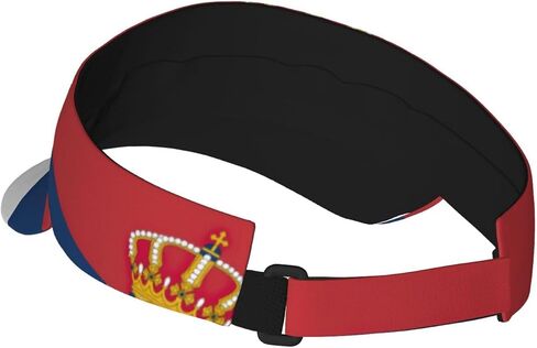 Flag of Serbia Print Cooling Stretchy Visor Unisex Visor Hat for Men and Women, No Slip,Sun Protection Visor Black in Kuwait