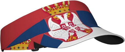 Flag of Serbia Print Cooling Stretchy Visor Unisex Visor Hat for Men and Women, No Slip,Sun Protection Visor Black in Kuwait