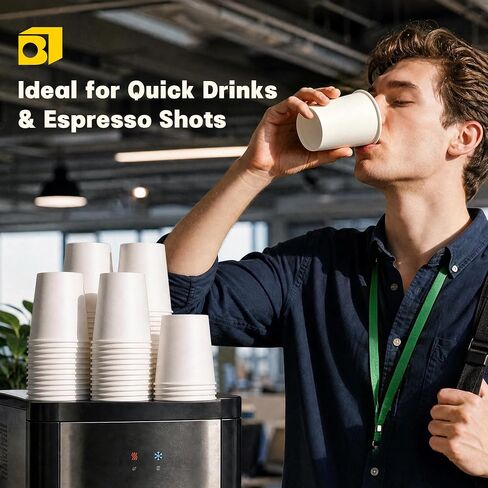 480 Pack 8 oz White Paper Cups, Disposable Coffee Cups for Hot & Cold Drinks, Food-Grade Water Cups Bulk, Paper Cups for Office, School & Breakroom Use in Kuwait