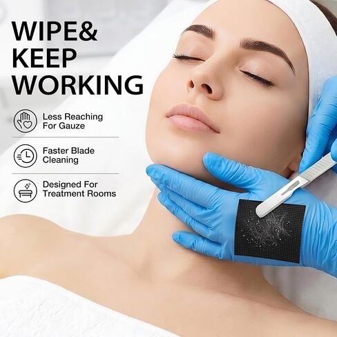 شريط مسح شفرة Dermaplaning مقاس 2 × 49 قدم، وسادة مسح شفرة على القفازات قابلة للقص على شكل DIY من أجل Dermaplaning، ورقة تنظيف شفرة لاصقة، لوازم التجميل الاحترافية مناديل الحلاقة للجمال in Kuwait