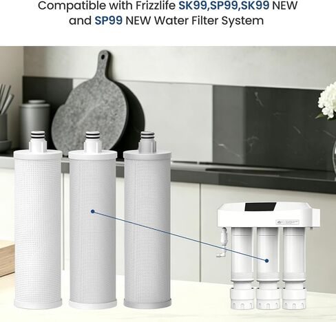 M3005 Water Replacement Filter Cartridge Set (4 Pack) Compatible with Frizzlife SK99,SP99,SK99 NEW and SP99 NEW Water Filter System in Saudi Arabia