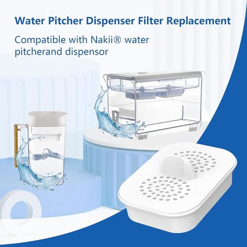Replacement Filters for Nakii® Water Filter Pitchers, Fits Nakii® NFP-100 | Fits All Nakii Pitcher Filtration System, Chlorine Reduction, 3 Months / 150 Gallon Lifespan in Kuwait