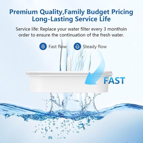 Replacement Filters for Nakii® Water Filter Pitchers, Fits Nakii® NFP-100 | Fits All Nakii Pitcher Filtration System, Chlorine Reduction, 3 Months / 150 Gallon Lifespan in Kuwait