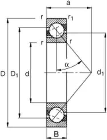 1pcs 7206 7206ACD/P4A 30X62X16 ABEC-7 Angular Contact Bearings Spindle Bearings in Kuwait