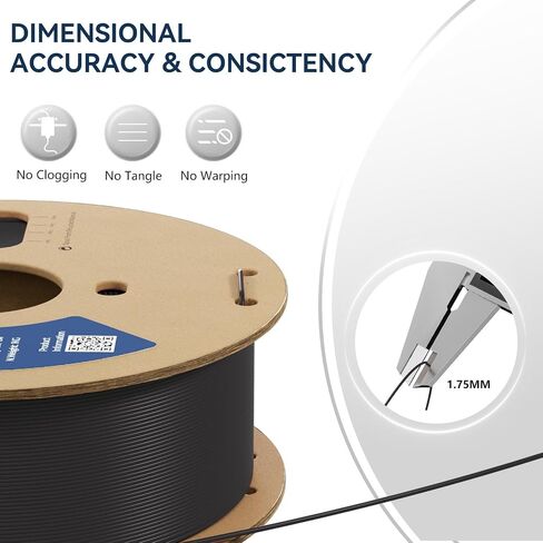 Fugacity PLA Filament 1.75mm, 3D Printer Filament 1KG Spool (N.W 2.2lbs), Dimensional Accuracy +/- 0.02mm, Enhanced Printing Effect Fits Most FDM 3D Printers in Kuwait