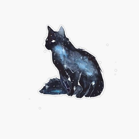 ملصق Galaxy Cat ملصق من الفينيل مُصنف للاستخدام الخارجي للنوافذ أو المصدات أو أجهزة الكمبيوتر المحمولة أو الحرف اليدوية مقاس 5 بوصات in Kuwait