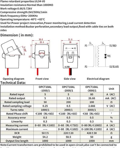 مصغرة سبليت الأساسية المحولات الحالية OPCT10ATL 1000/1 2000/1 3000/1 (2000-1) in Kuwait