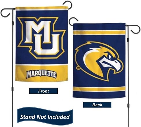 علم حديقة Marquette Golden Eagles مقاس 12.5 × 18 بوصة، لافتة ساحة الكلية مزدوجة الجوانب مطبوعة في الولايات المتحدة الأمريكية ومرخصة من Wincraft in Kuwait
