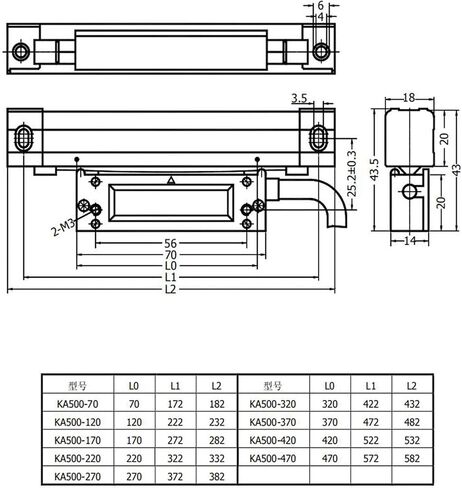 التشفير الخطي KA500 KA-500 18 * 20 لآلات CNC الصغيرة DB9 مستشعر مسطرة بصرية (KA500-120) in Kuwait