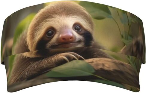 Baby Sloth Print Cooling Stretchy Visor Unisex Visor Hat for Men and Women, No Slip,Sun Protection Visor Black in Kuwait