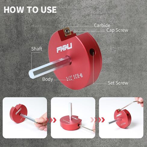 طقم مخرطة أنابيب PVC مكون من 9 قطع مع 1/2 بوصة، 3/4 بوصة، 1 بوصة، 1-1/4 بوصة، 1-1/2 بوصة، 2 بوصة، 2-1/2 بوصة، 3 بوصة، 4 بوصة، 2 إدراجات كربيد، مناسبة لأنابيب PVC، CPVC، PP، PE وABS in Kuwait