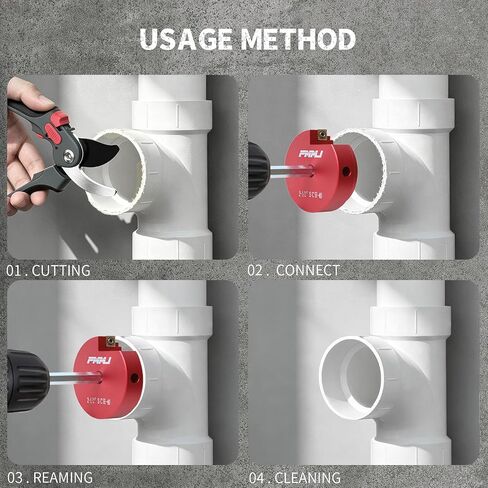 طقم مخرطة أنابيب PVC مكون من 9 قطع مع 1/2 بوصة، 3/4 بوصة، 1 بوصة، 1-1/4 بوصة، 1-1/2 بوصة، 2 بوصة، 2-1/2 بوصة، 3 بوصة، 4 بوصة، 2 إدراجات كربيد، مناسبة لأنابيب PVC، CPVC، PP، PE وABS in Kuwait