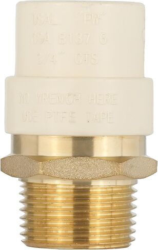 (عبوة من 5) EFIELD 3/4"CPVC X 3/4" وصلة نقل ذكر NPT، تركيب أنابيب محول نحاسي (ذكر NPT x CPVC)، (CPVC056-5) in Kuwait