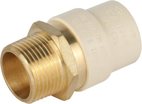 (عبوة من 5) EFIELD 3/4"CPVC X 3/4" وصلة نقل ذكر NPT، تركيب أنابيب محول نحاسي (ذكر NPT x CPVC)، (CPVC056-5) in Kuwait