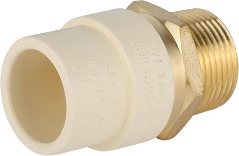 (عبوة من 5) EFIELD 3/4"CPVC X 3/4" وصلة نقل ذكر NPT، تركيب أنابيب محول نحاسي (ذكر NPT x CPVC)، (CPVC056-5) in Kuwait
