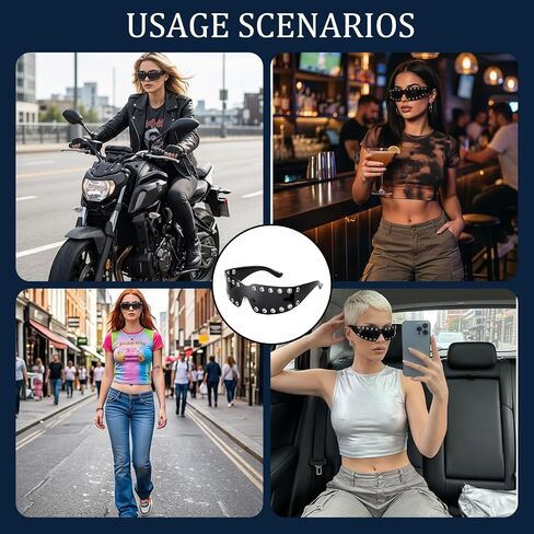 Y2K Sunglasses for Women and Men Trendy 2000s Retro Goth Accessories Rave Shades and Carnival Theme Party Glasses in Kuwait