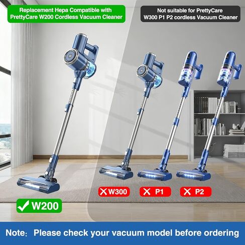 قطعتان من فلتر HEPA البديل القابل للغسل للمكنسة الكهربائية اللاسلكية PrettyCare W200 in Kuwait