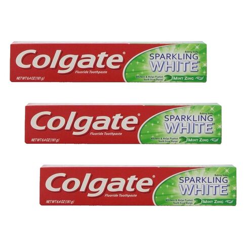 Colgate, Sparkling White Baking Soda Anticavity Fluoride Toothpaste Zing oz, Mint, 6 Ounce in Kuwait