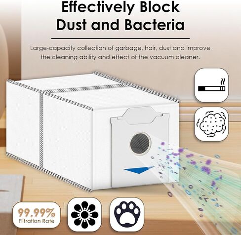 (10 عبوات) مجموعة ملحقات قطع غيار N30 Omni لـ ECOVACS DEEBOT N30 Omni، مكنسة N30 Pro Omni Robot، 1 فرشاة دوارة، 2 فرش جانبية، 2 كيس غبار، 3 مرشحات HEPA، 2 وسادات ممسحة in Kuwait