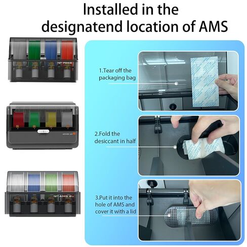 8-Pack Calcium Chloride Desiccant – Highly Absorbent Moisture Absorber for Any 3D Printer Filament Storage, Dry Box, AMS, and Multi-Color Unit, High Capacity for High Humidity Environments in Kuwait
