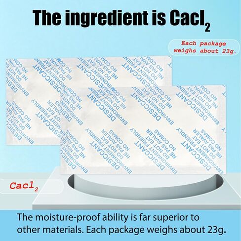 8-Pack Calcium Chloride Desiccant – Highly Absorbent Moisture Absorber for Any 3D Printer Filament Storage, Dry Box, AMS, and Multi-Color Unit, High Capacity for High Humidity Environments in Kuwait