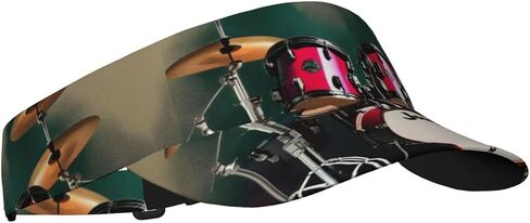Jazz Drum Print Cooling Stretchy Visor Unisex Visor Hat for Men and Women, No Slip,Sun Protection Visor Black in Kuwait