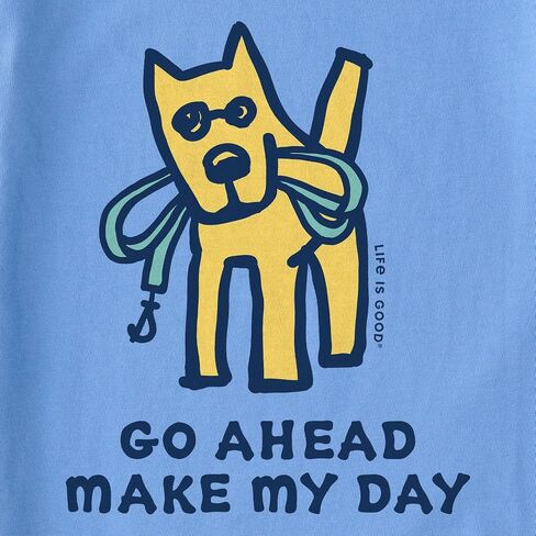 تي شيرت نسائي بأكمام طويلة من Life is Good مطبوع عليه Go Ahead Make My Day in Kuwait