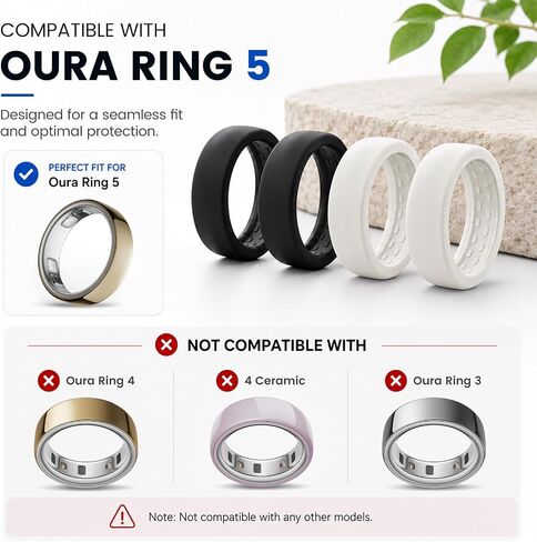 4 عبوات من الأغطية الحلقية المتوافقة مع Oura Ring 5، حافظة حماية حلقة سيليكون رفيعة للغاية، حماية حلقة ناعمة ومريحة مضادة للخدش، تدعم الشحن مع غطاء in Kuwait