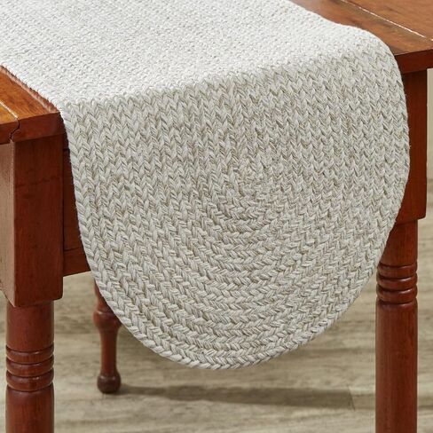 Park Designs Sea Salt Table Runner 60" x 14", Braided | Cotton | Woven Texture | Beige, Cream & Tan | Farmhouse Table Decor in Kuwait