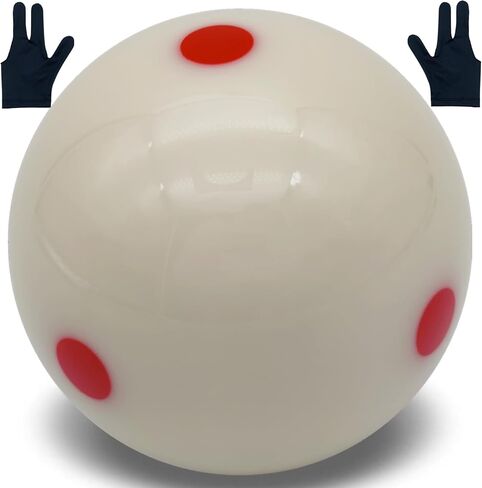 Red Dot Billiards Ball with Gloves – 2.25 Inch Regulation Practice Pool Ball for Spin & Aim Mastery, Perfect for Beginners to Pros Pool Table Accessories in Kuwait
