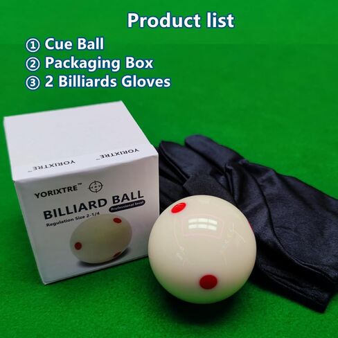 Red Dot Billiards Ball with Gloves – 2.25 Inch Regulation Practice Pool Ball for Spin & Aim Mastery, Perfect for Beginners to Pros Pool Table Accessories in Kuwait