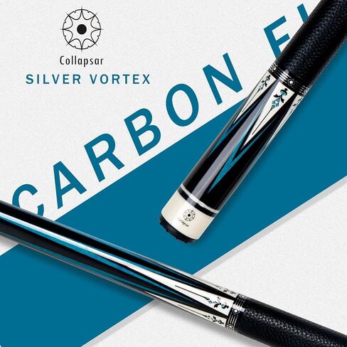 Collapsar Carbon Fiber Pool Cue Stick 12 mm Tip with Low Deflection Technology Full Carbon Shaft 58-inch Professional Billiard Cue 19 oz Pool Cue Stick in Kuwait