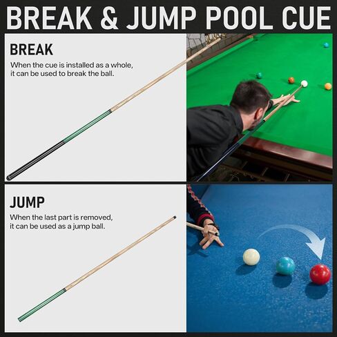 عصا Kmise Break Jump Cue، عصا حمام السباحة 23oz للفواصل المتفجرة والقفزات السهلة، عصا البلياردو الثقيلة والكسر مع طرف كسر احترافي 14 مم (أخضر) in Kuwait