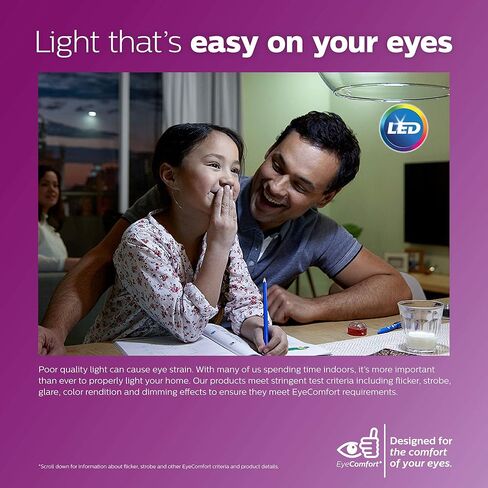 لمبة الإضاءة BR30 LED القابلة لتعديل الضوء من Philips: 650 لومن، 2700 كلفن، 11 وات (ما يعادل 65 وات) قاعدة E26، بلوري، أبيض ناعم، 6 عبوات in Kuwait