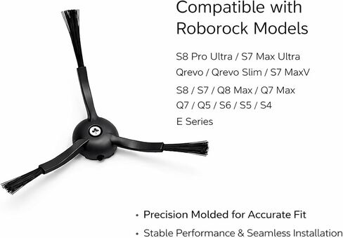 9 Pack Black Side Brush Replacement Compatible with Roborock S8 Pro Ultra, S8 MaxV Ultra, S8 Series Robot Vacuum Accessories – Also Fits Qrevo, S7 Max Ultra, Q7 Max Models in Kuwait