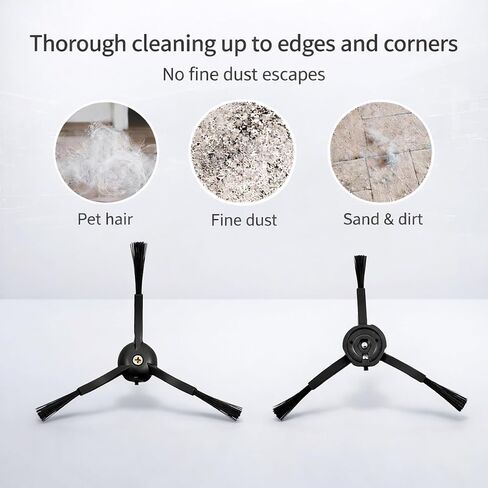 9 Pack Black Side Brush Replacement Compatible with Roborock S8 Pro Ultra, S8 MaxV Ultra, S8 Series Robot Vacuum Accessories – Also Fits Qrevo, S7 Max Ultra, Q7 Max Models in Kuwait