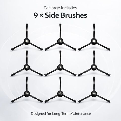 9 Pack Black Side Brush Replacement Compatible with Roborock S8 Pro Ultra, S8 MaxV Ultra, S8 Series Robot Vacuum Accessories – Also Fits Qrevo, S7 Max Ultra, Q7 Max Models in Kuwait