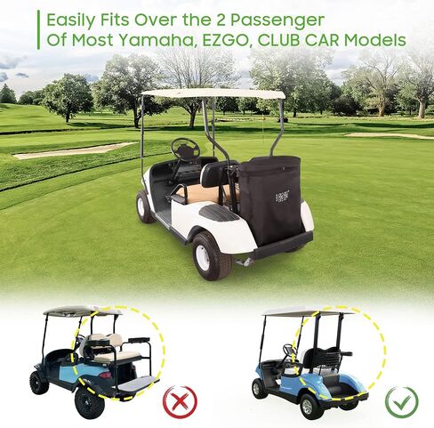 حقيبة شحن لعربة الجولف 10L0L، حقيبة تخزين للمقعد الخلفي لراكبين من أجل Yamaha، EZGO TXT/RXV، Club Car DS/Precedent، 800D PVC مقاومة للماء، بدون تثبيت الحفر in Kuwait
